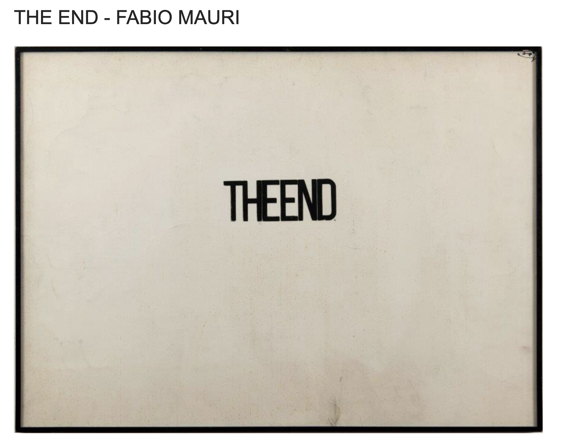 The End - Fabio Mauri